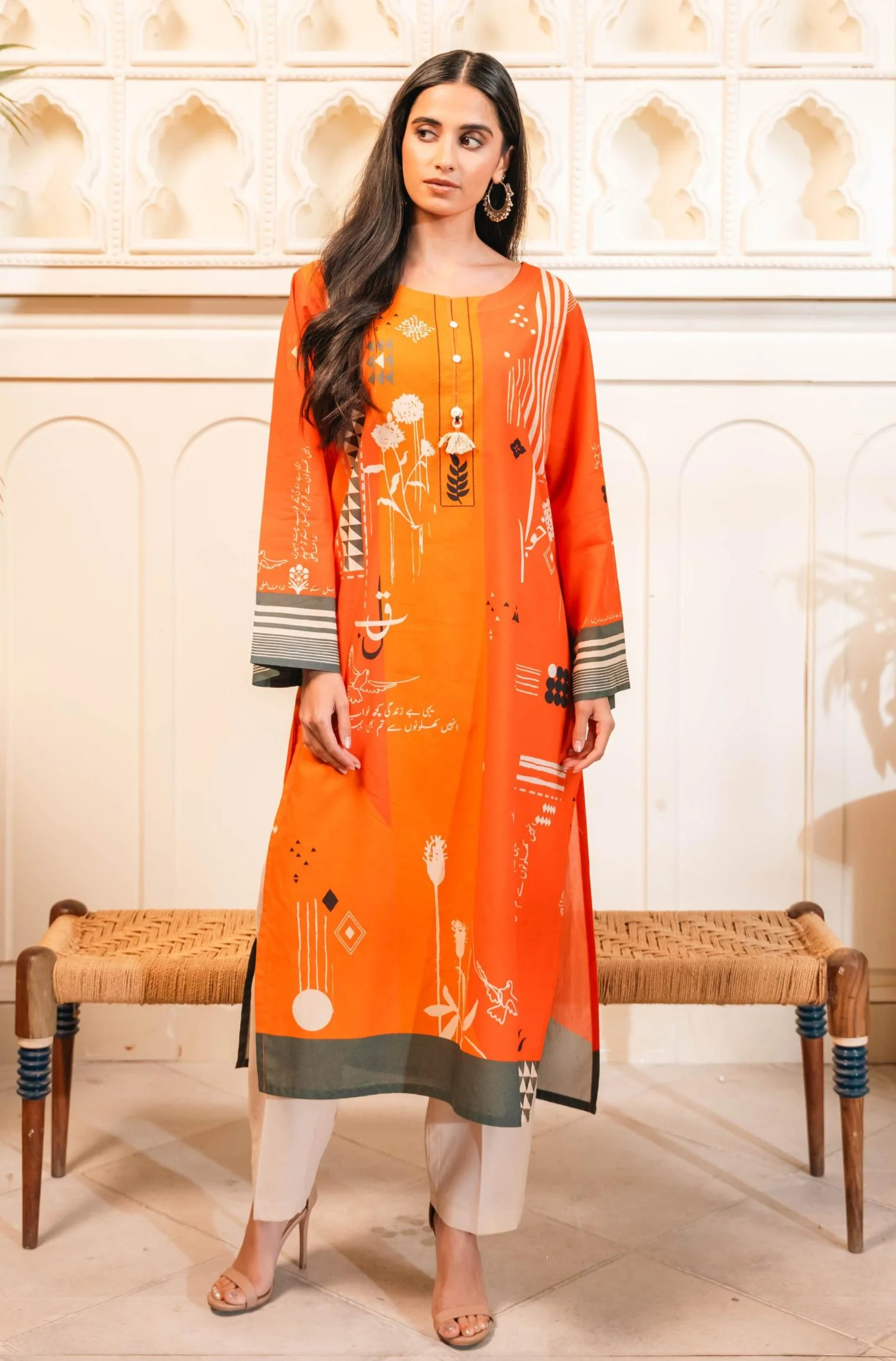 Umeed Kurta - Bright Orange - Image 5