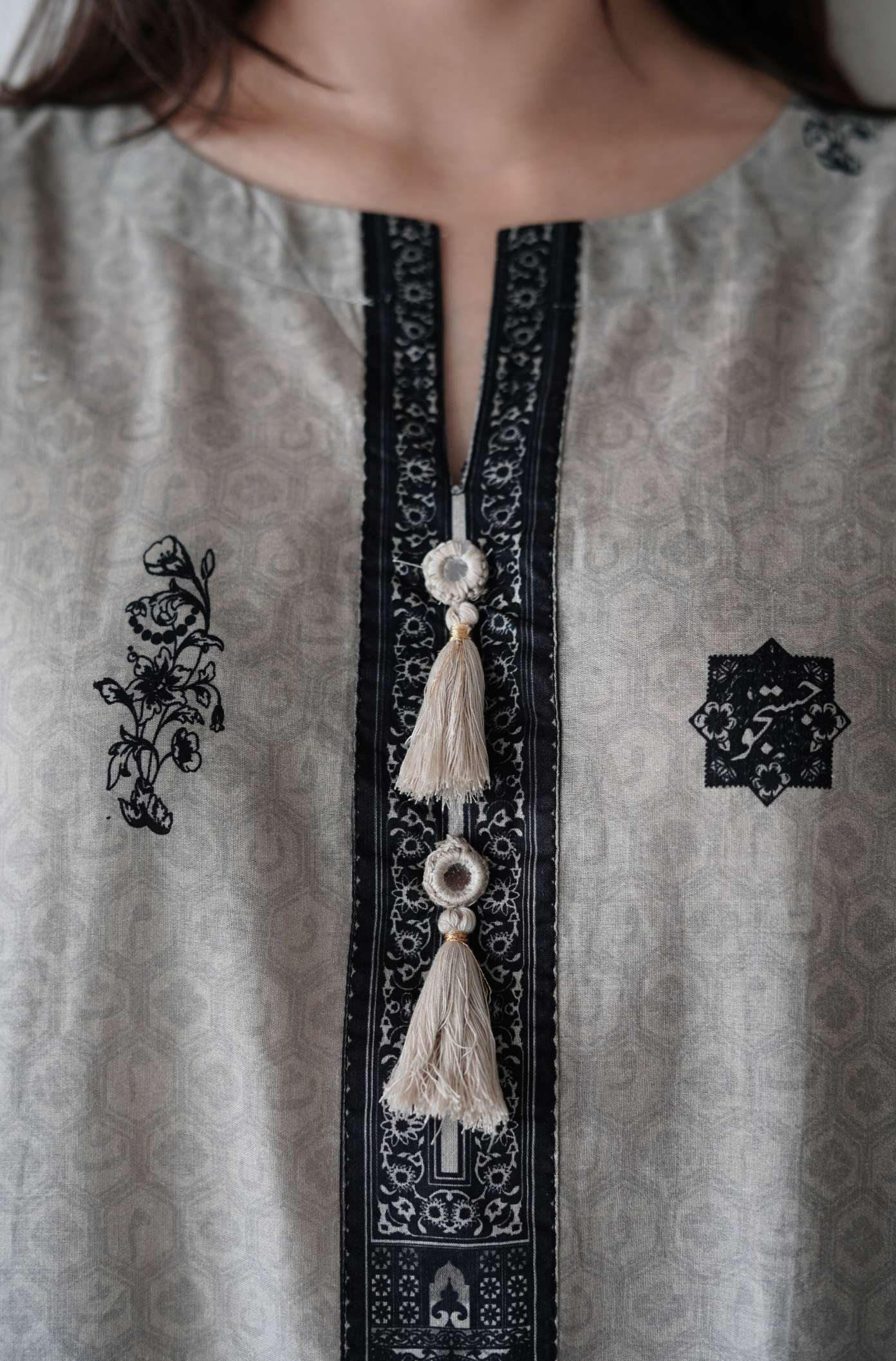 Uraan Co-ord Set - Beige & Black - Image 4