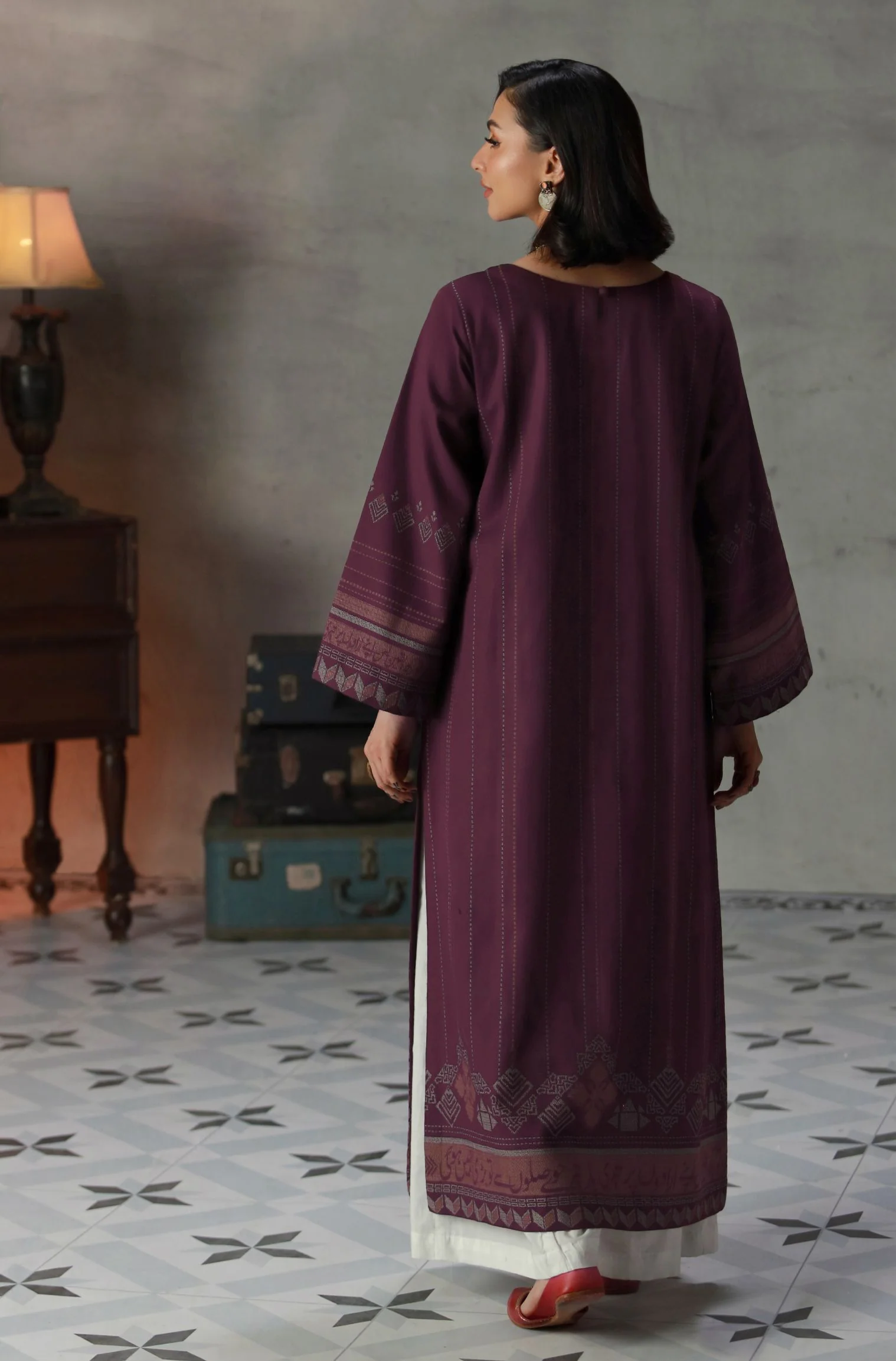 Urooj Kurta - Plum - Image 3
