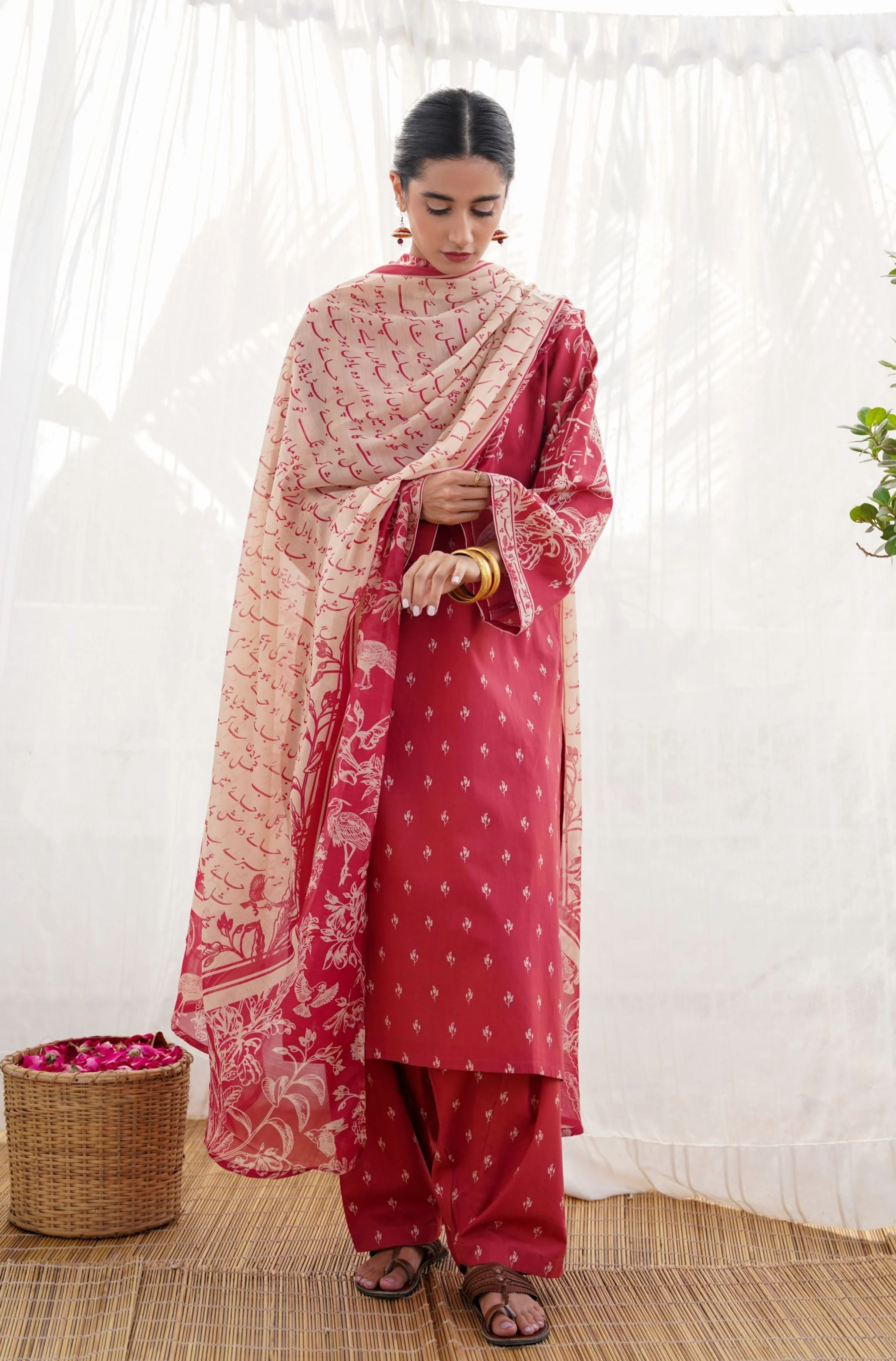 Ruby Red -  Vasl Dupatta - Image 3