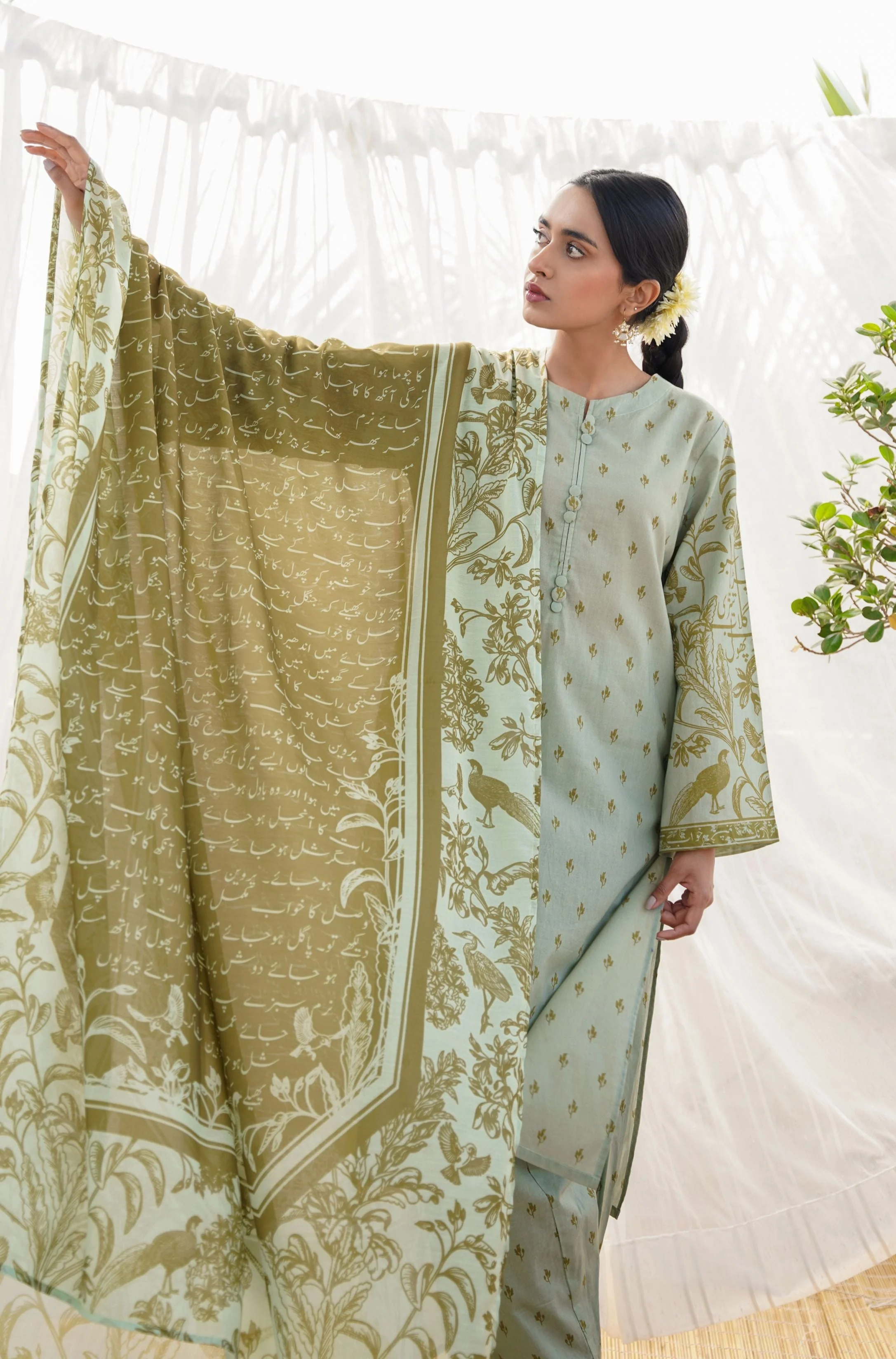 Sage Green - Vasl Dupatta - Image 2