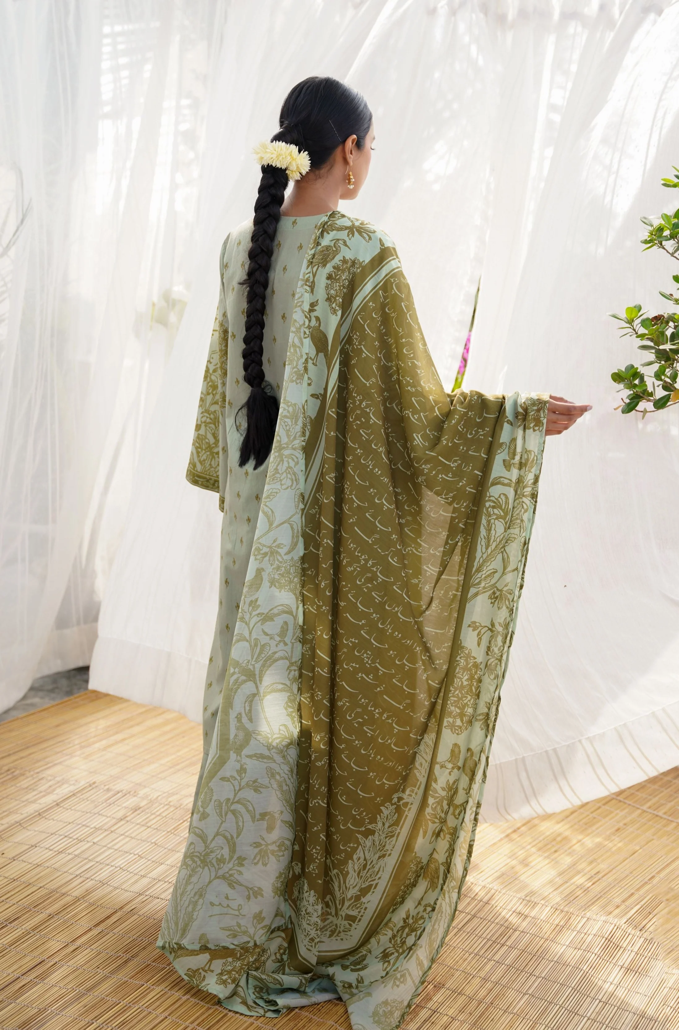 Sage Green - Vasl Dupatta - Image 3