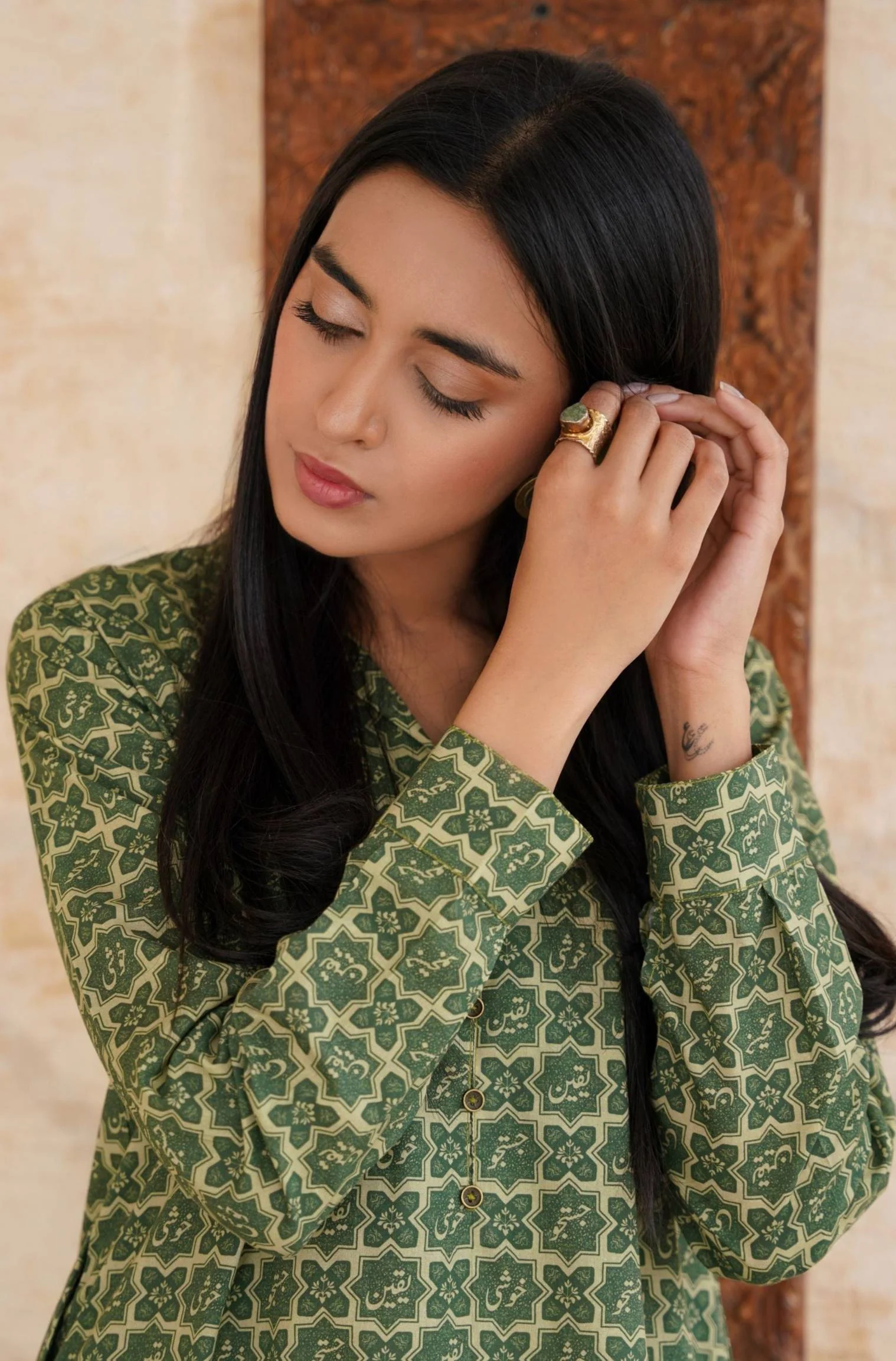 Yaqeen Kurta - Olive Green - Image 3