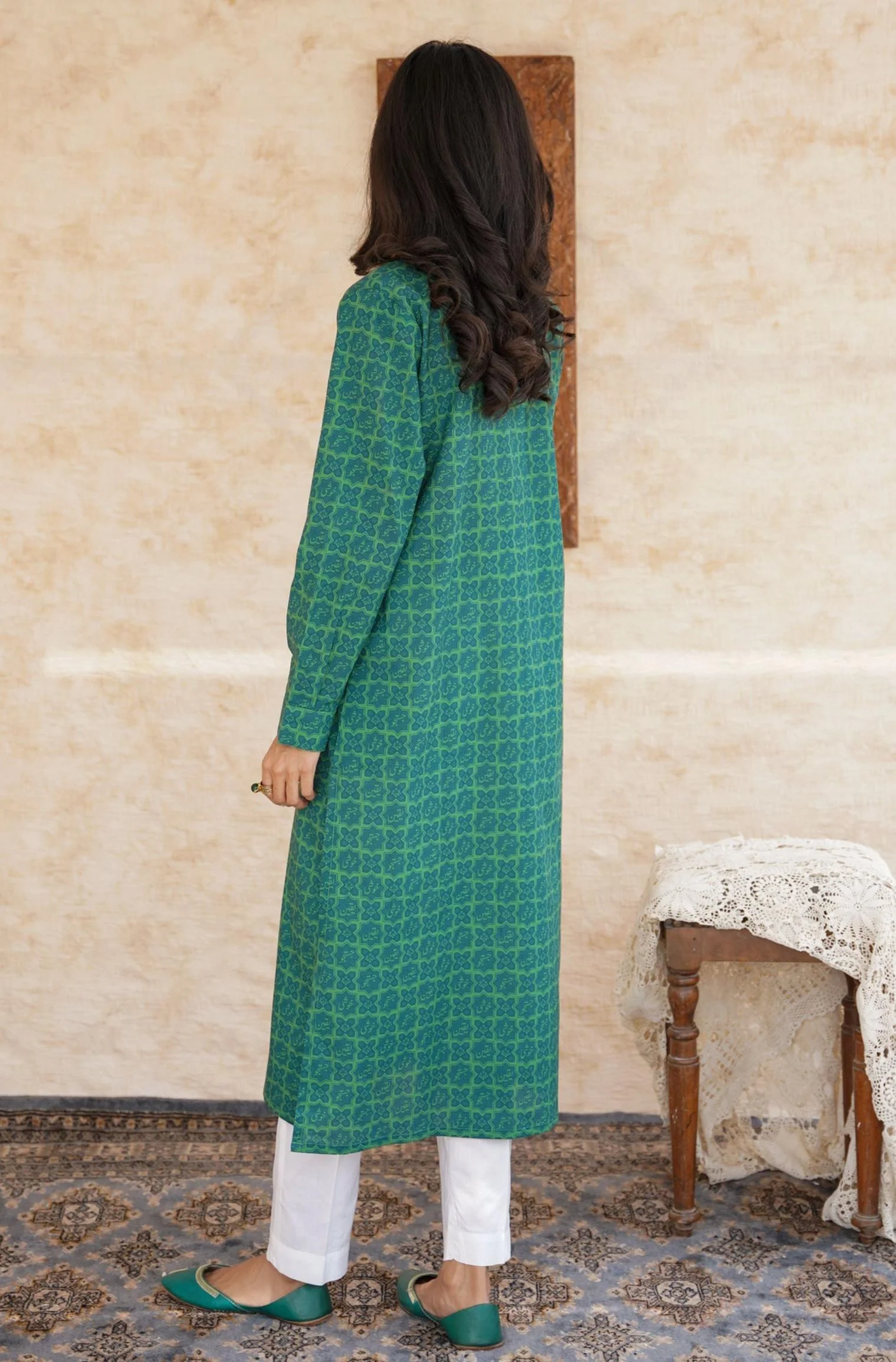 Yaqeen Kurta - Teal Green - Image 3
