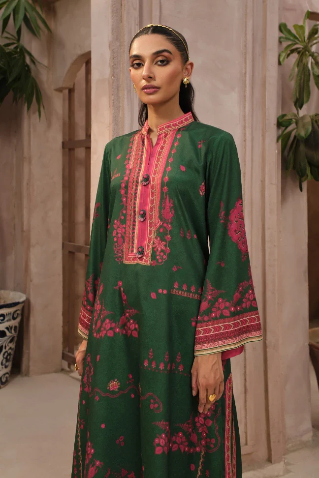 Zaib Co-Ord Set - Green & Magenta - Image 2