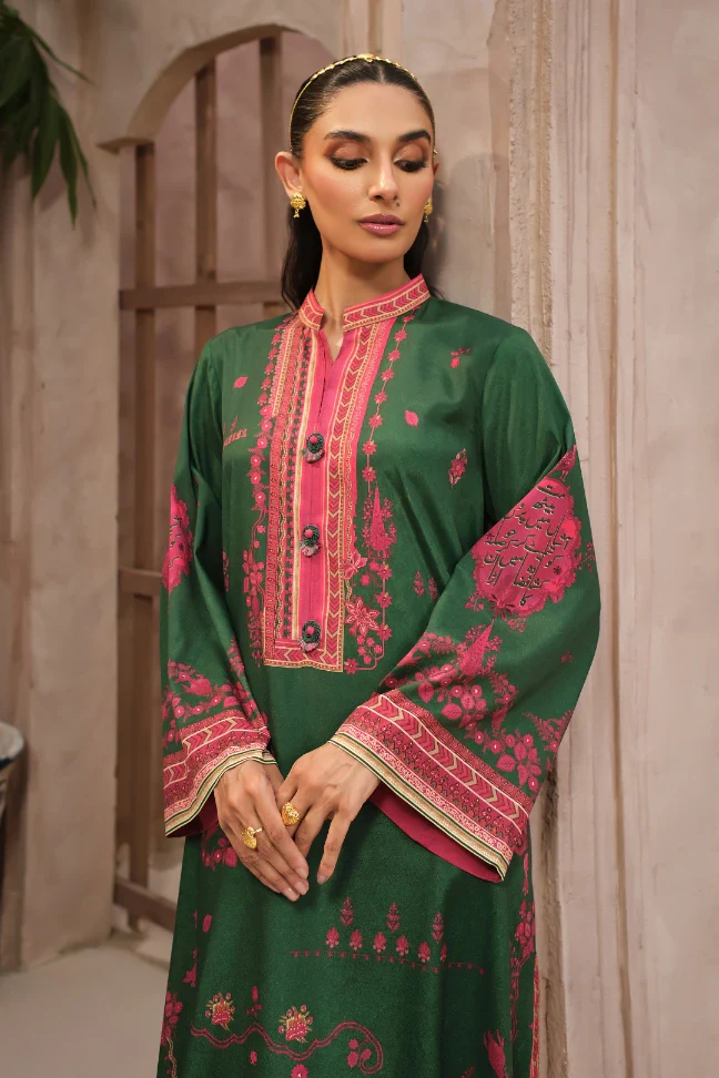 Zaib Co-Ord Set - Green & Magenta - Image 5