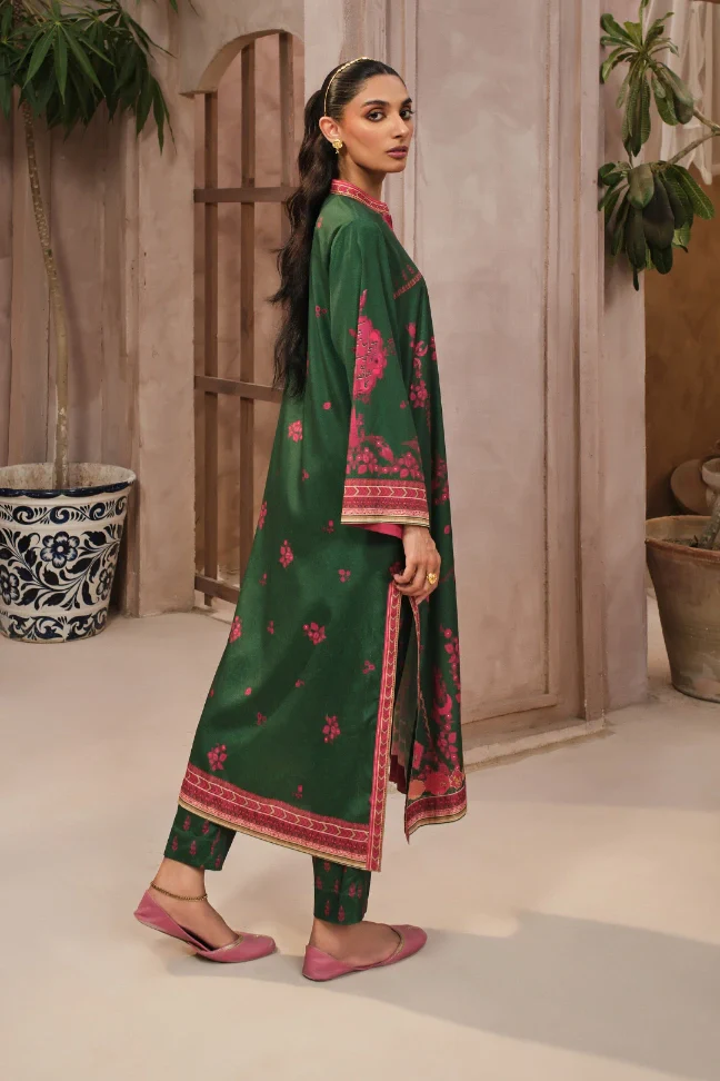 Zaib Co-Ord Set - Green & Magenta - Image 6