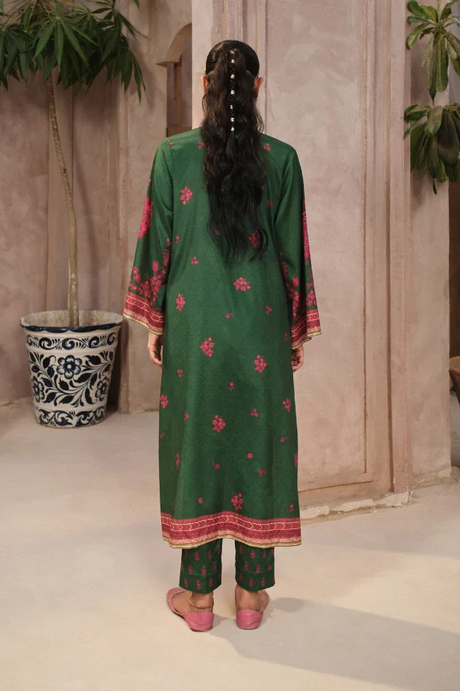 Zaib Co-Ord Set - Green & Magenta - Image 7