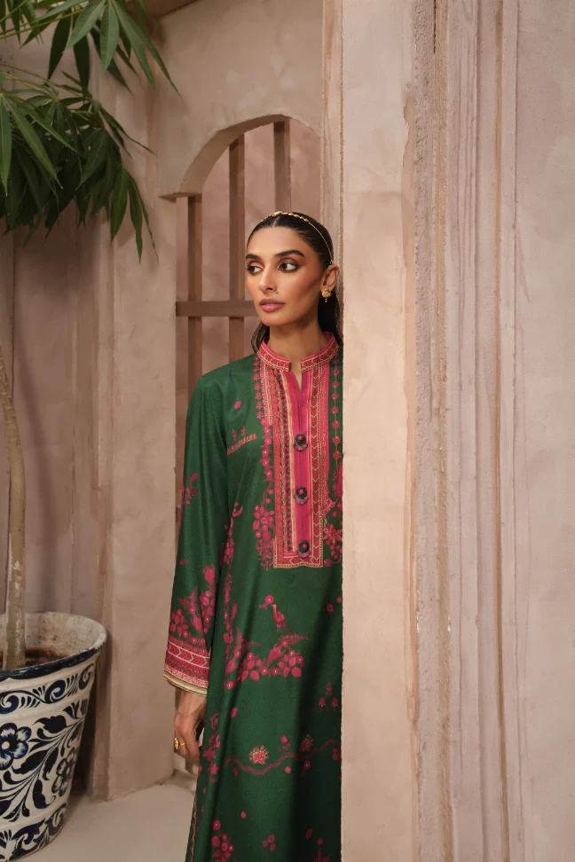 Zaib Co-Ord Set - Green & Magenta - Image 8