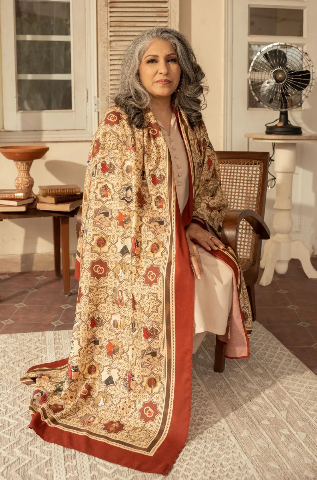 Zeenat Odhni - Antique Maroon