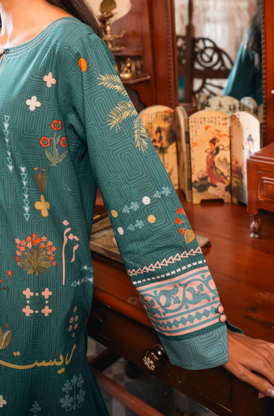 Zeest Kurta - Teal - Image 6