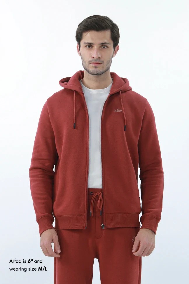 Zipper Hoodie - Brick Rust - Image 2