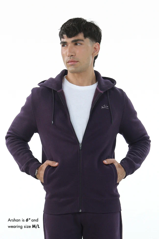 Zipper Hoodie - Deep Purple - Image 2