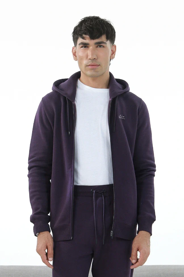 Zipper Hoodie - Deep Purple - Image 4
