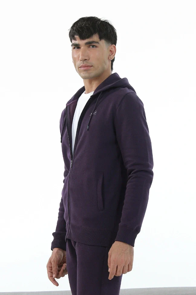Zipper Hoodie - Deep Purple - Image 6
