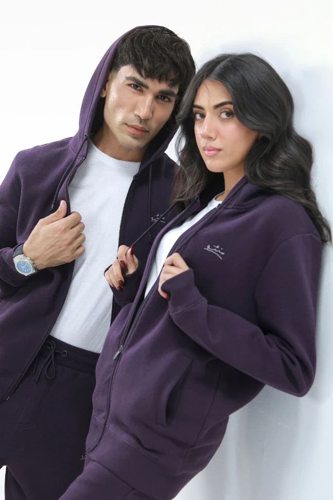 Zipper Hoodie - Deep Purple - Image 8