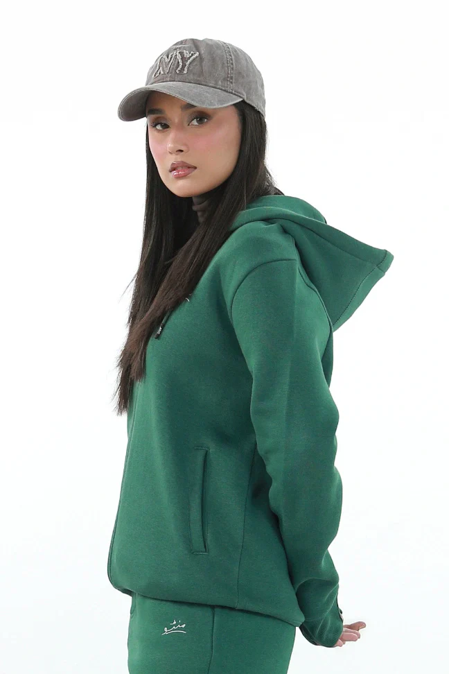 Zipper Hoodie - Great Green - Image 5