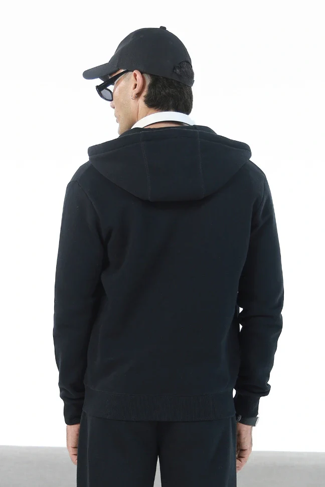 Zipper Hoodie - Raven Black - Image 5