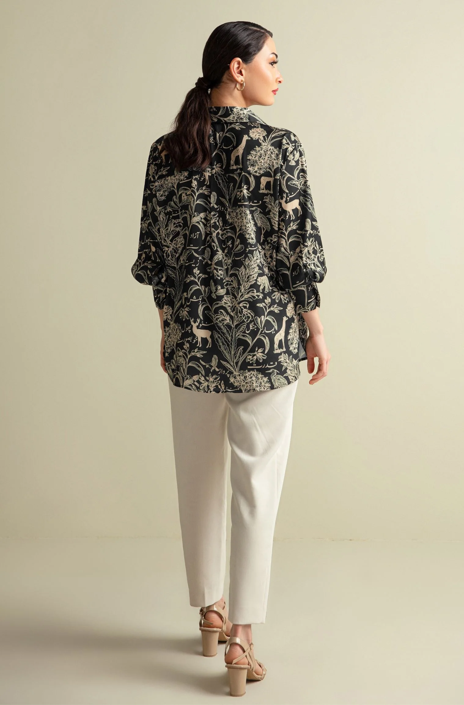 Zohra Silk Shirt - Black - Image 3